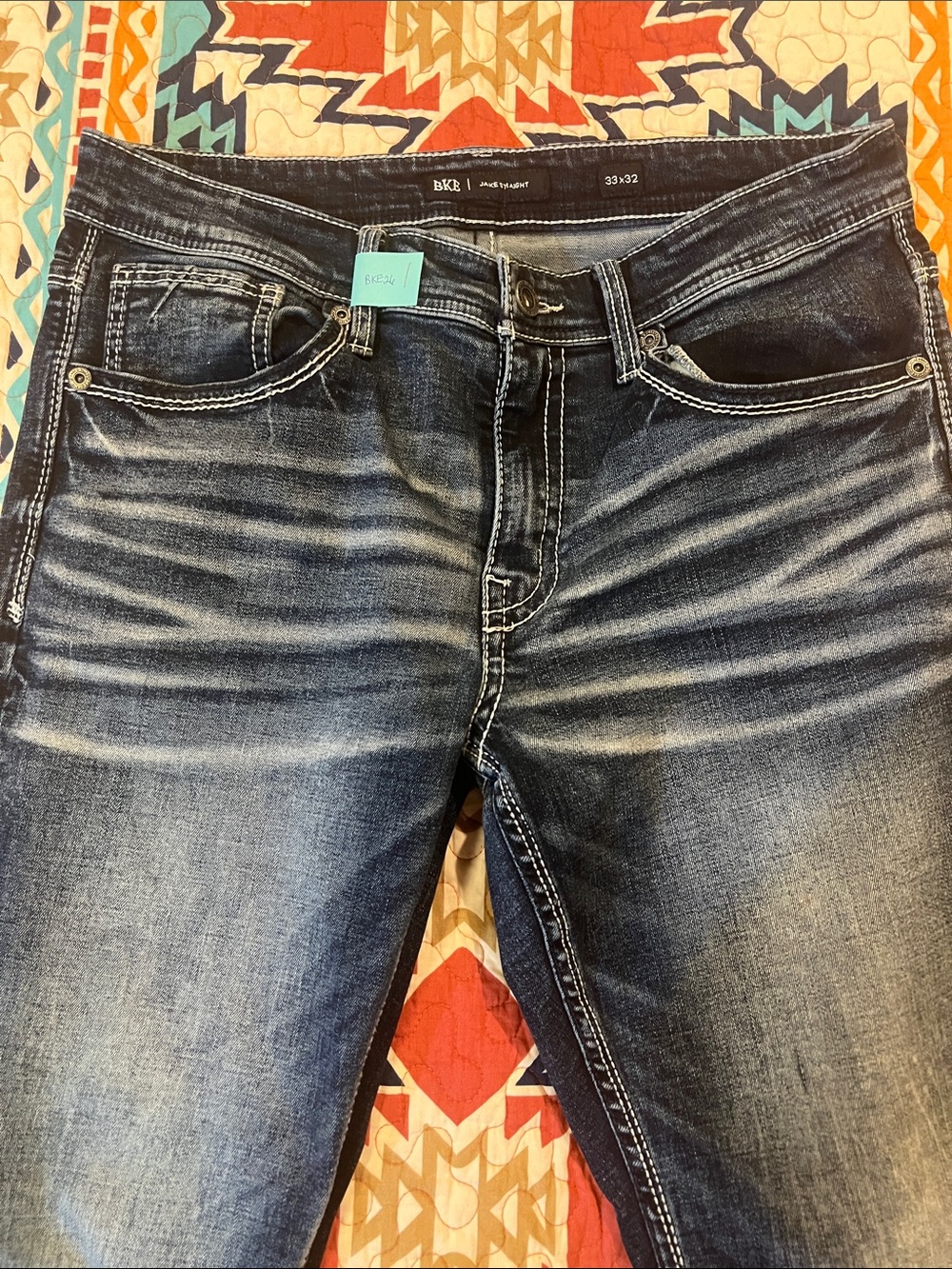BKE Men’s Slim Straight Faded Blue Jeans